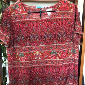 J Crew Paisley short sleeved top